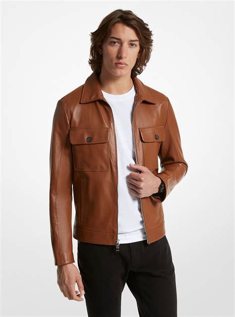 jacke michael kors herren|michael kors leather jacket.